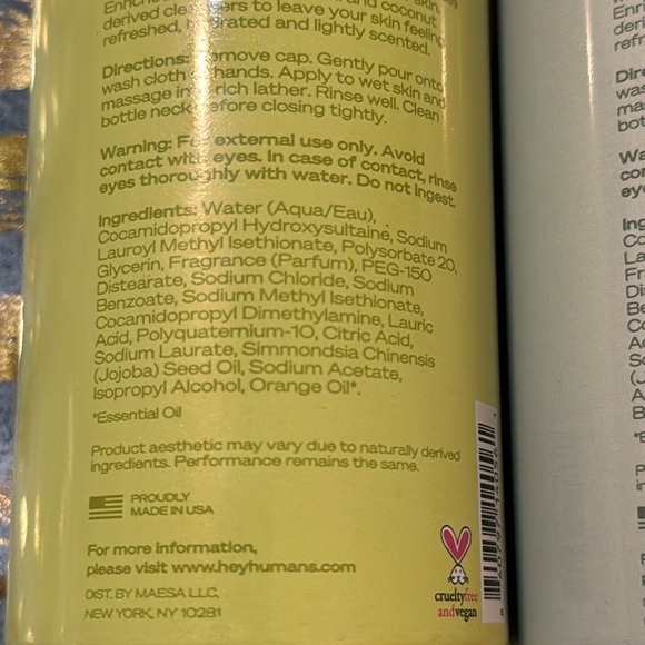 Hey Humans Naturally Derived Body Wash Banana Aloe & cedarwood sage bundle - Picture 6 of 7